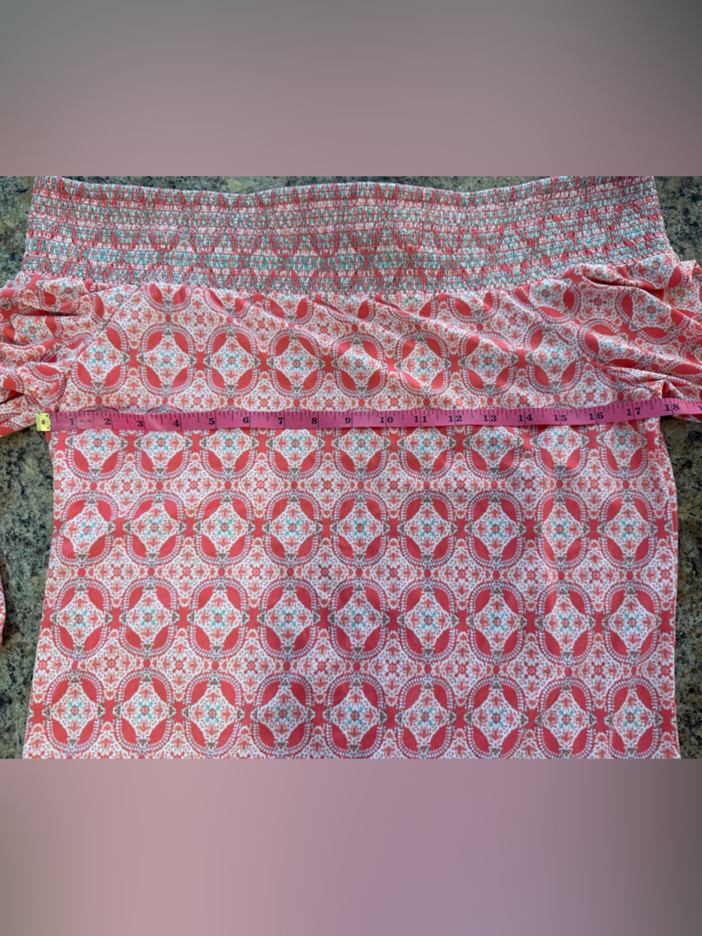 Cabana Life Coral Tides Smocked Off-the-Shoulder Dress Size Large NWT - Picture 5 of 6